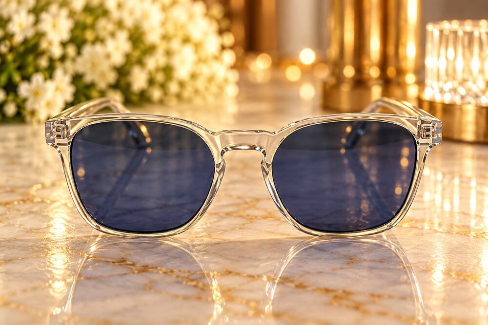 Kenneth Cole Reaction KC1414 Sunglasses Clear Frame Blue Gray Lens 54mm New